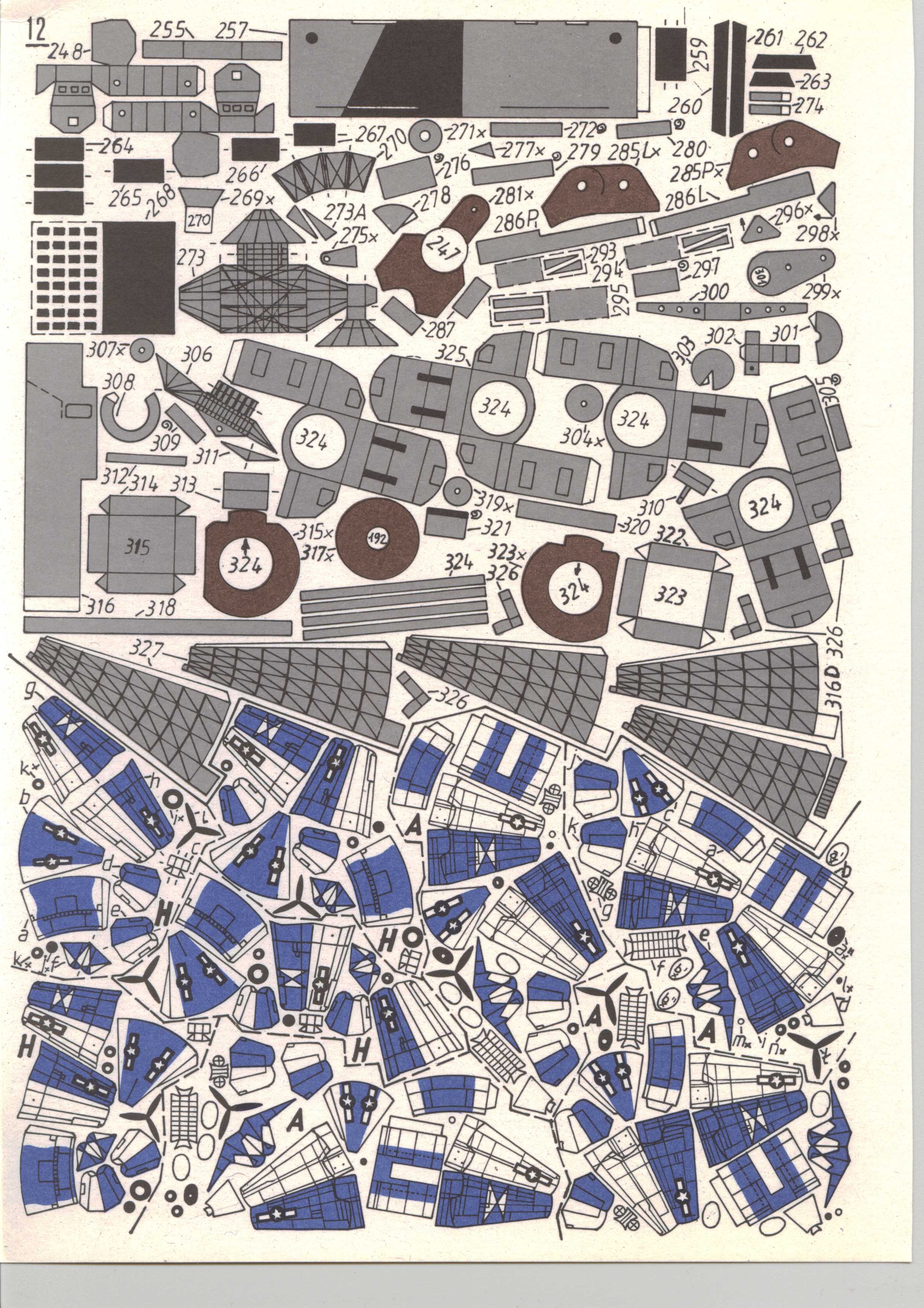 美国航母Essex艾塞克斯船模平面图纸